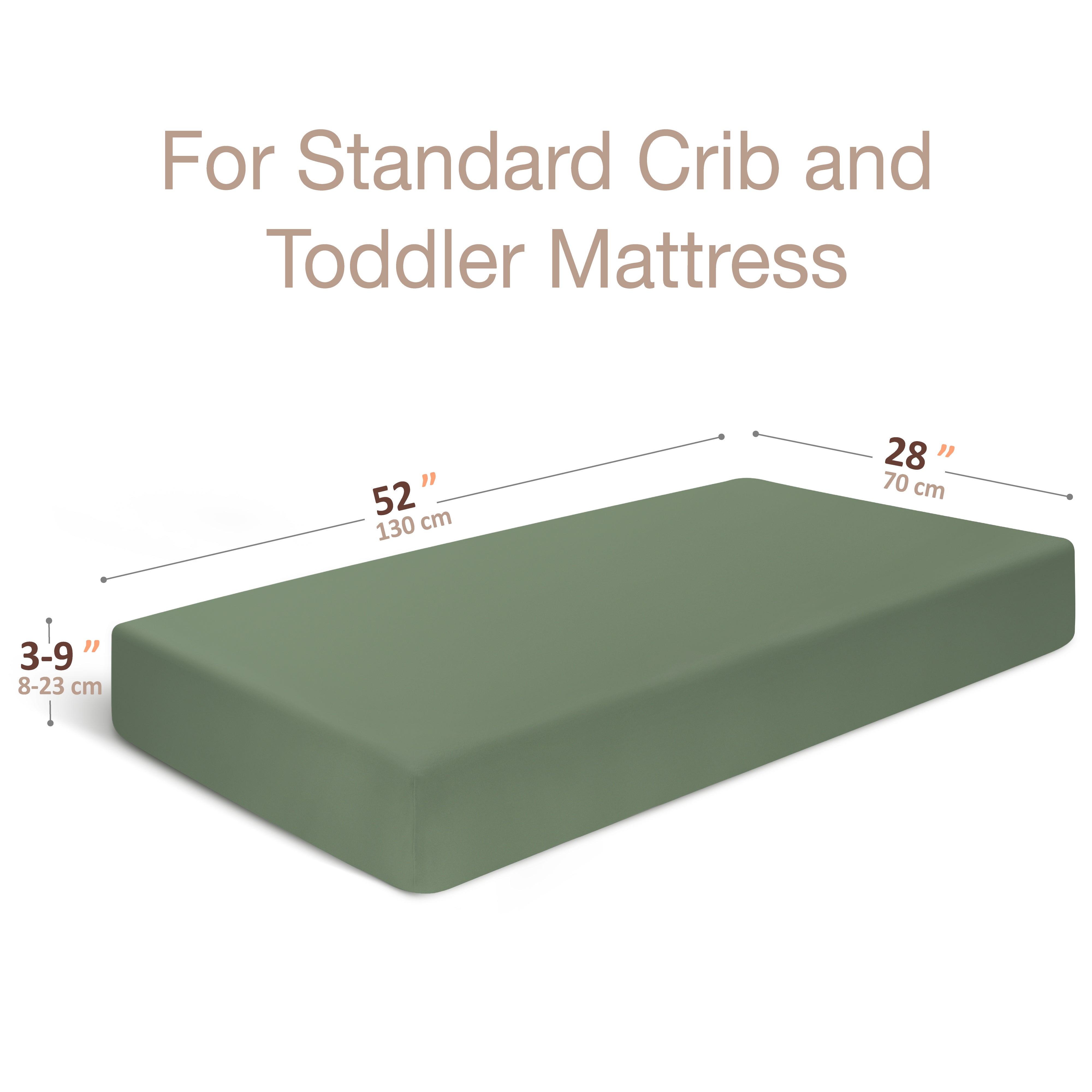 Organic Cotton Fitted Crib Sheets (2-pack) - 52" x 28" (Green)