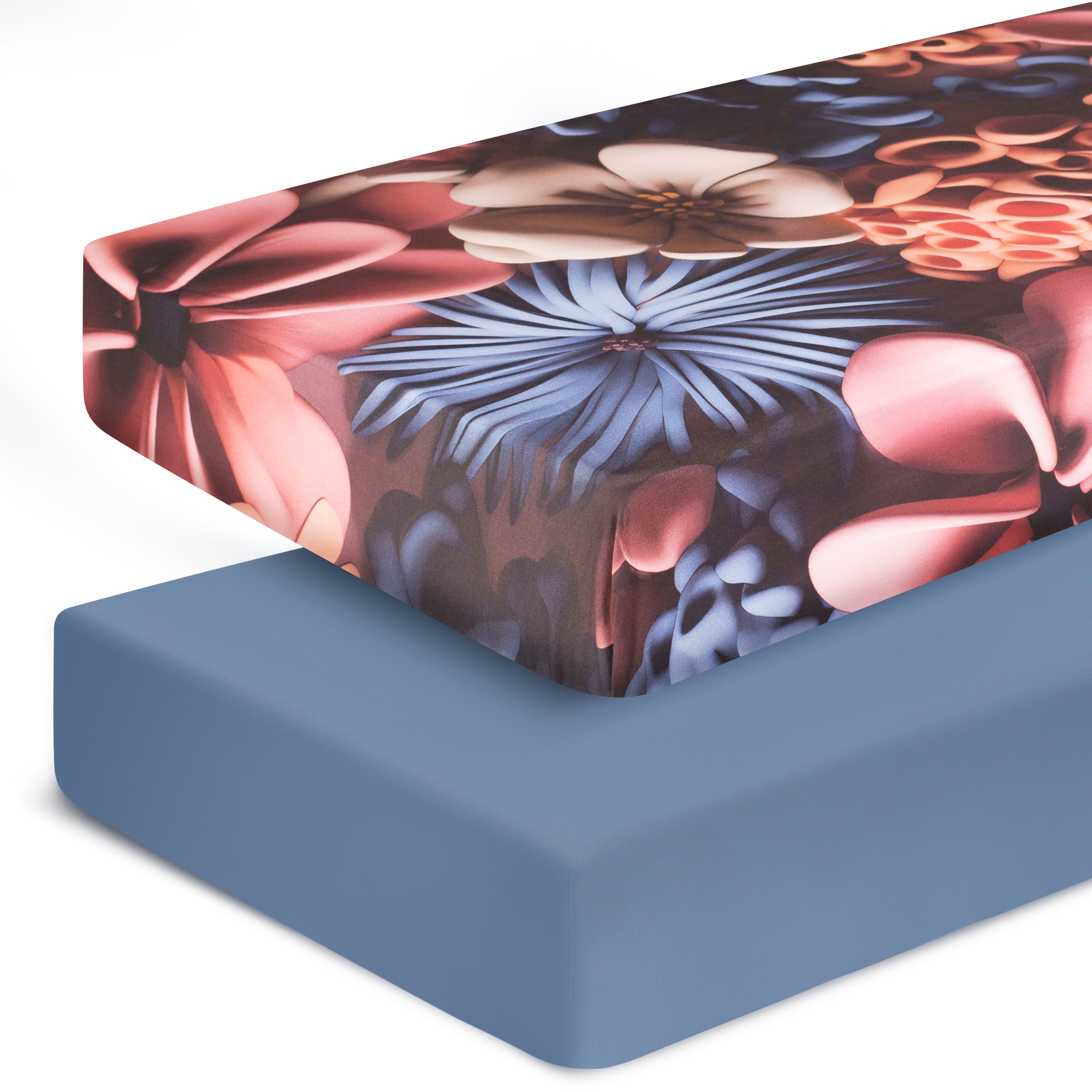 Organic Cotton Fitted Crib Sheets (2-pack) - 52" x 28" (Blue)