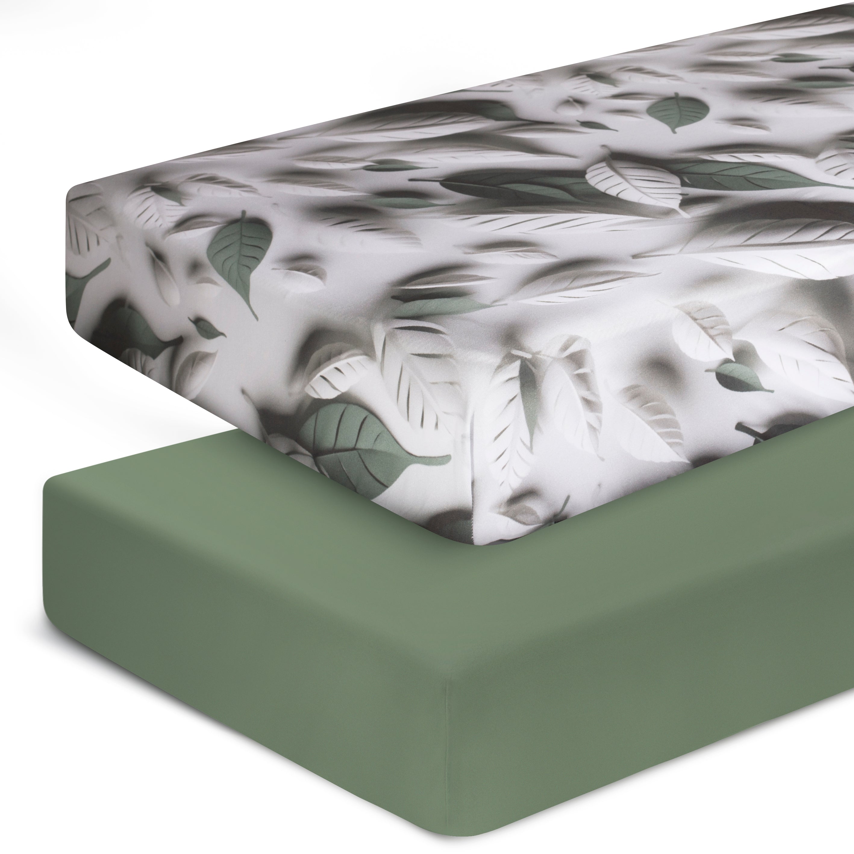 Organic Cotton Fitted Crib Sheets (2-pack) - 52" x 28" (Green)