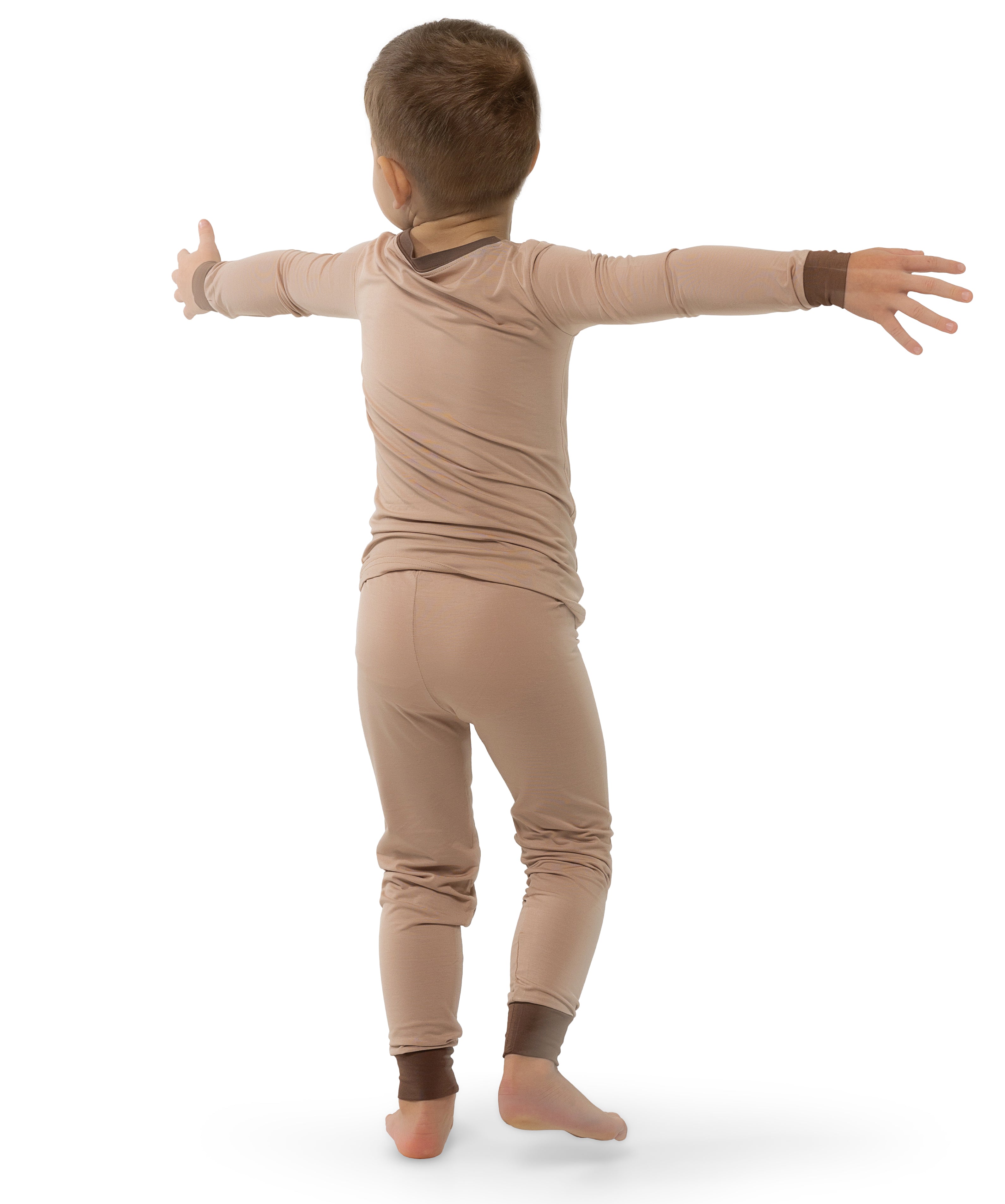 Soft Bamboo Pajama Set for Toddlers and Kids (Beige)
