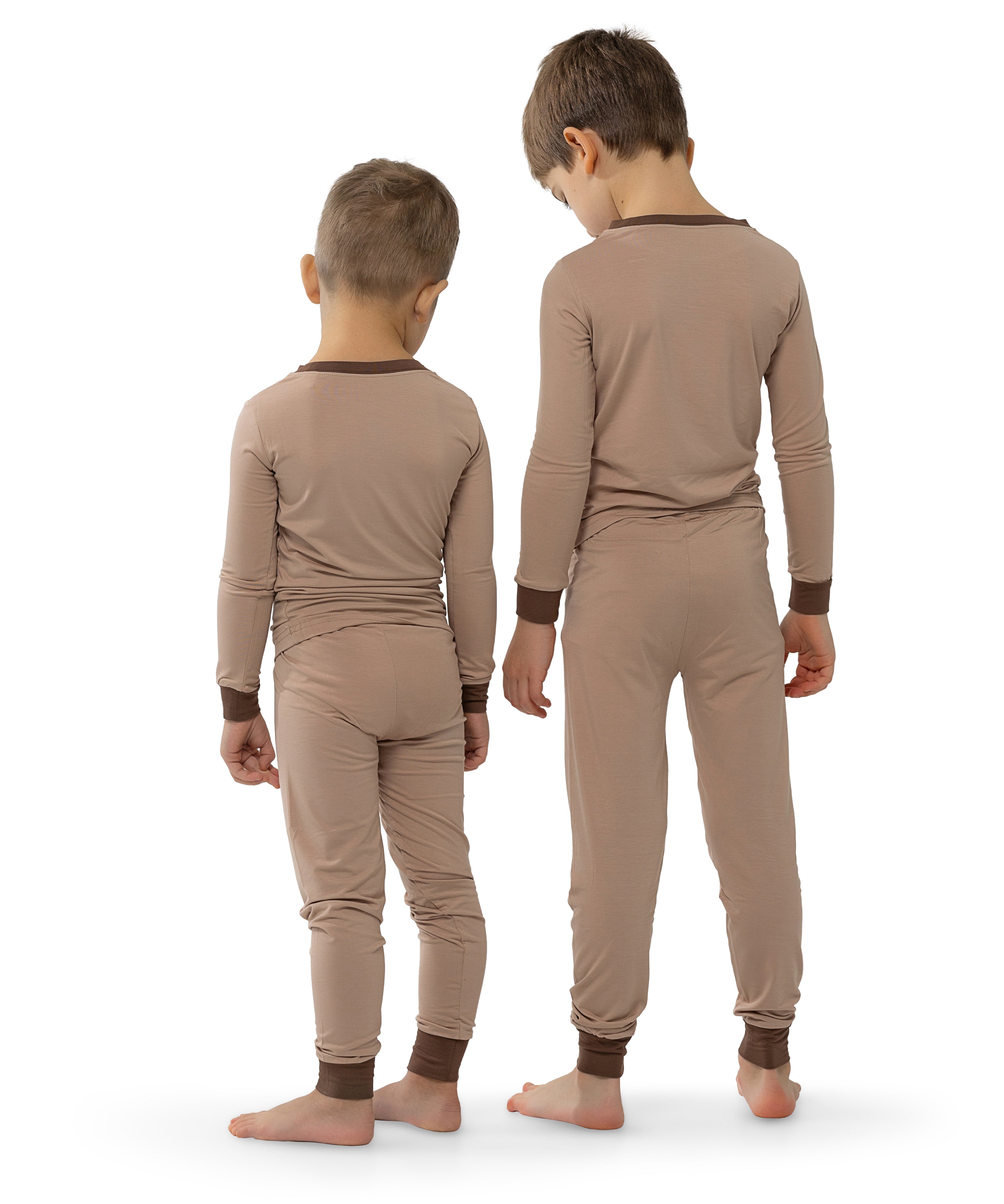 Soft Bamboo Pajama Set for Toddlers and Kids (Beige)