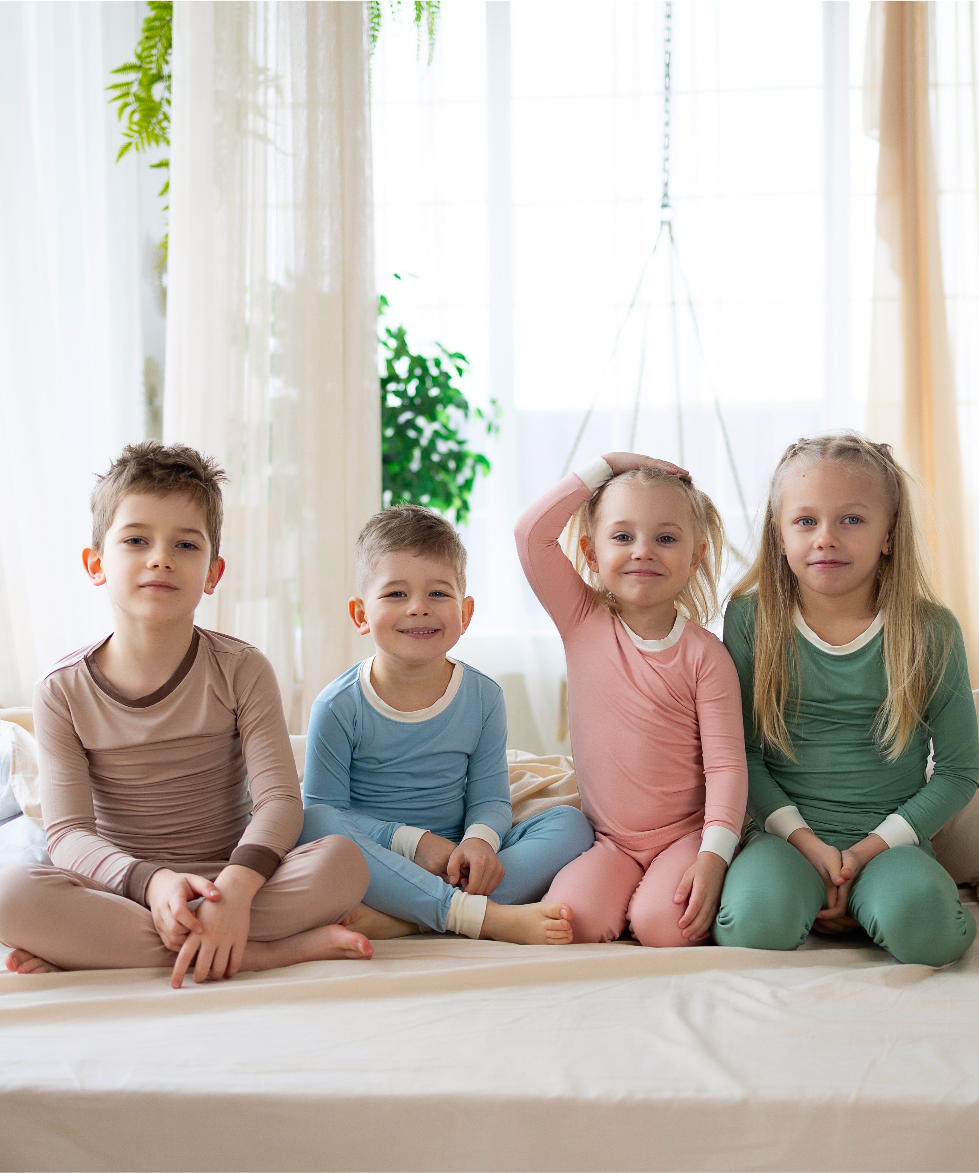 Soft Bamboo Pajama Set for Toddlers and Kids (Pink)