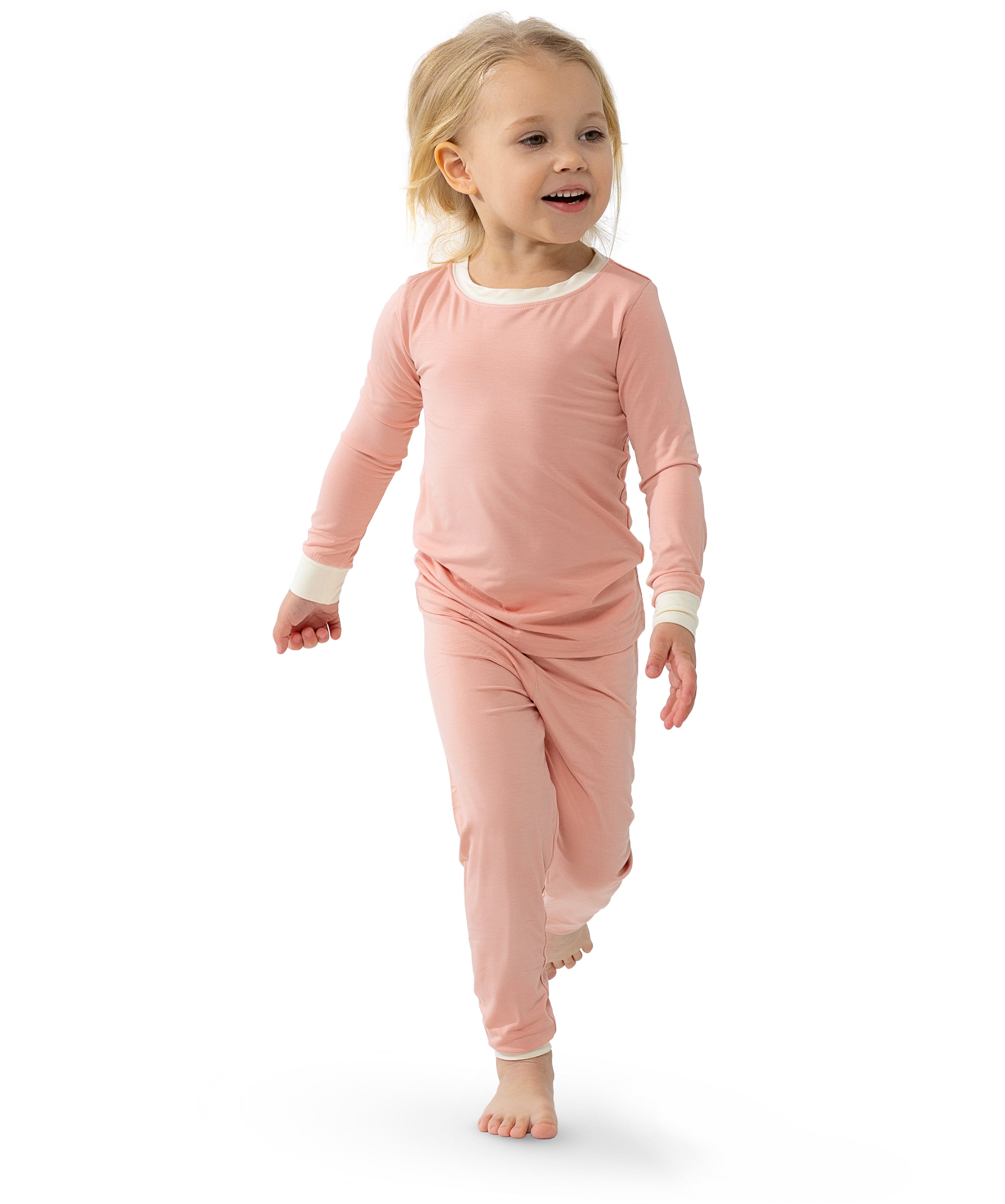 Soft Bamboo Pajama Set for Toddlers and Kids (Pink)
