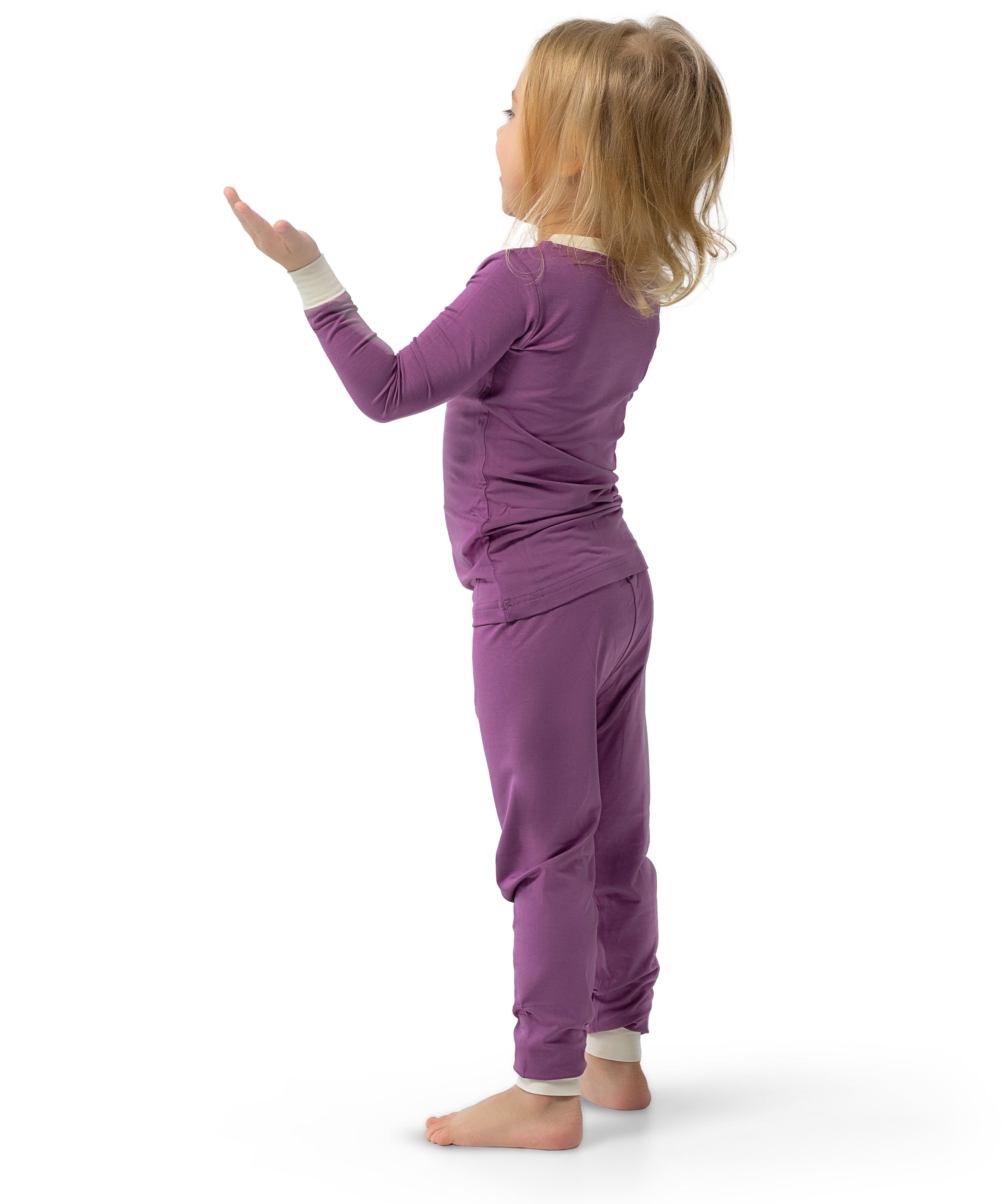Soft Bamboo Pajama Set for Toddlers and Kids (Purple)