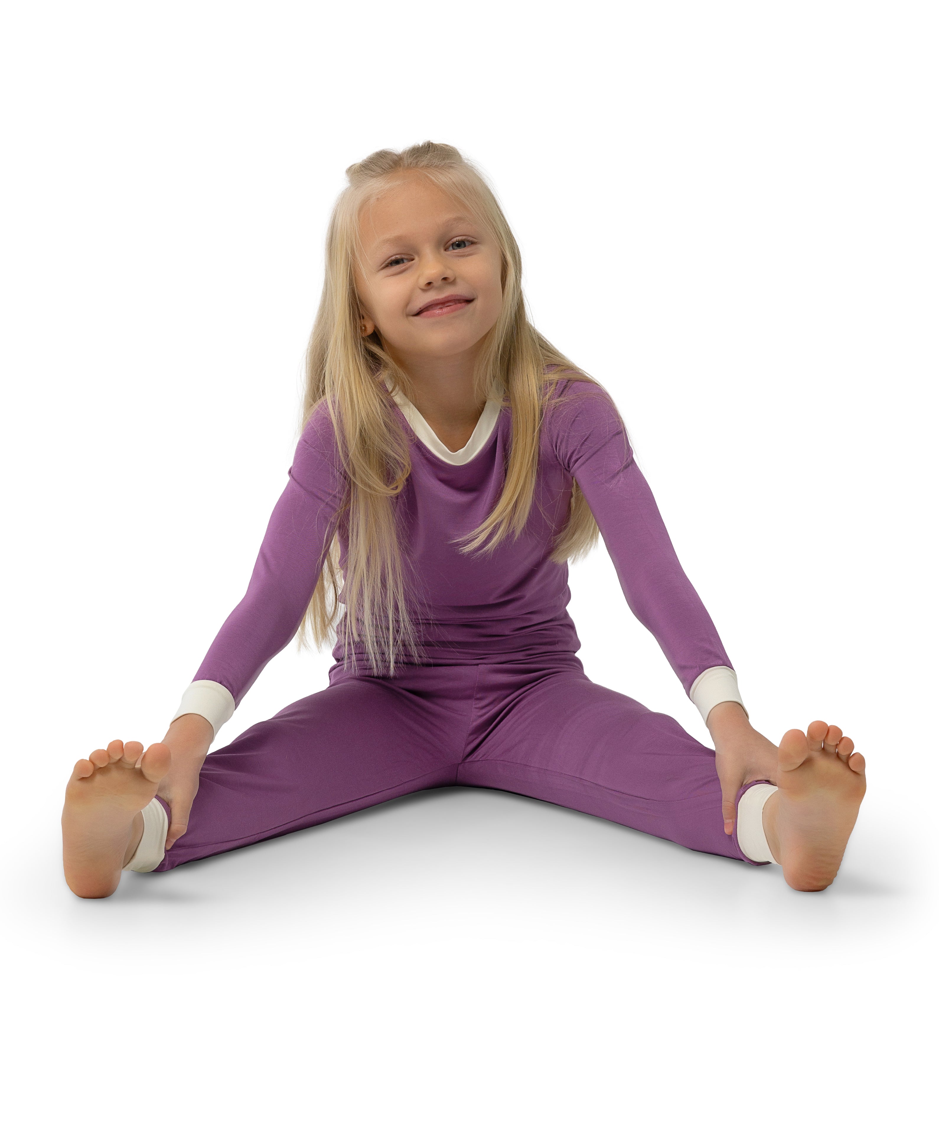 Soft Bamboo Pajama Set for Toddlers and Kids (Purple)