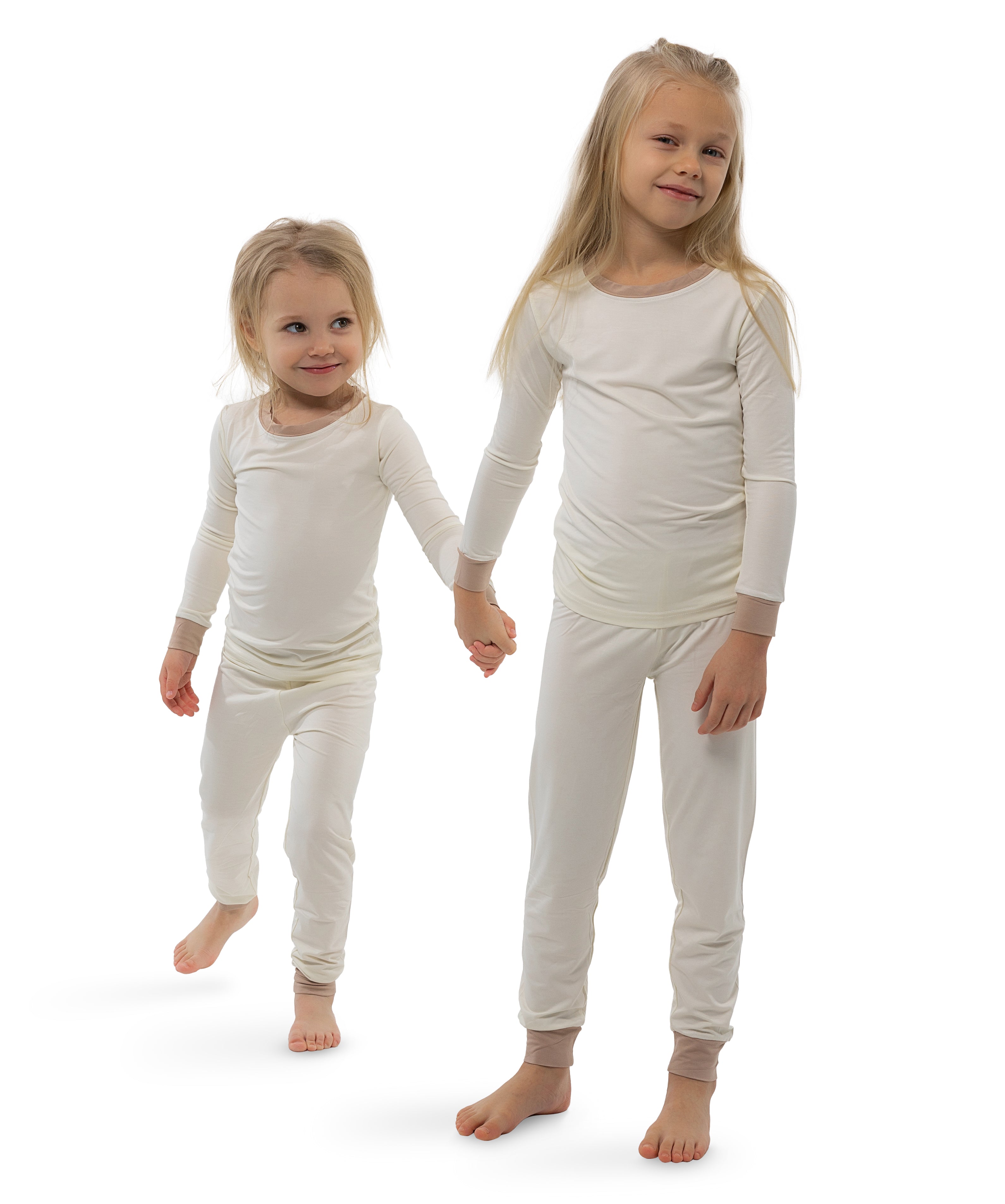 Soft Bamboo Pajama Set for Toddlers and Kids (White)