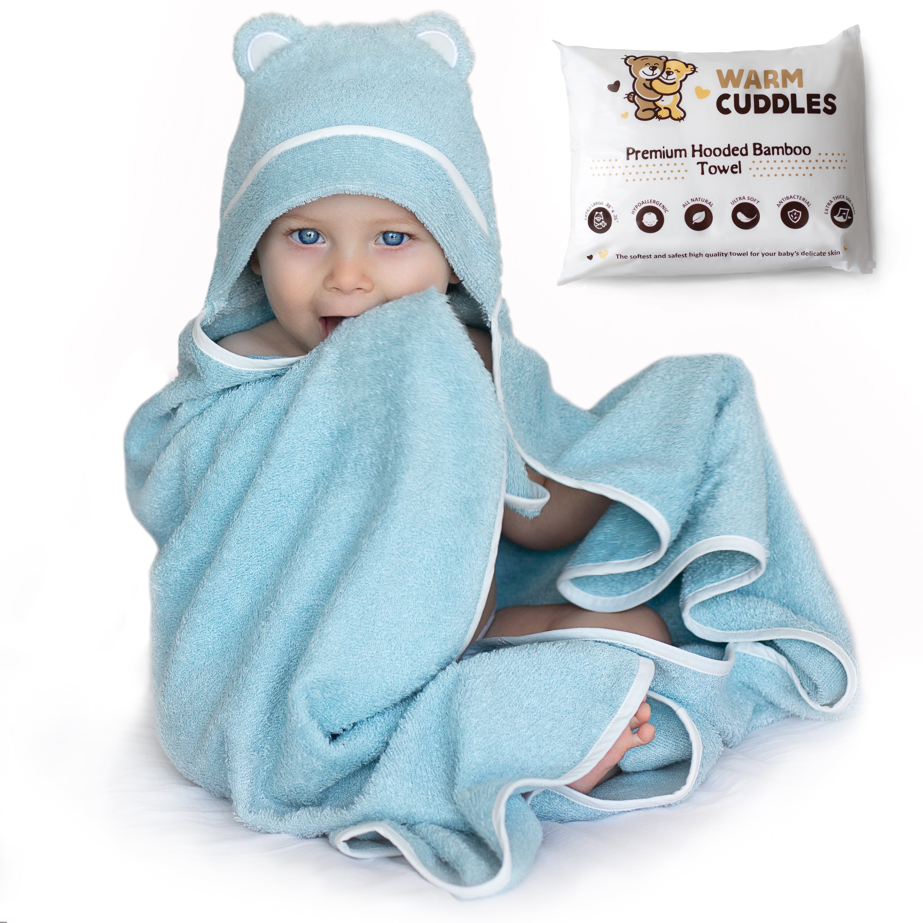 Baby Towel Blue Bow