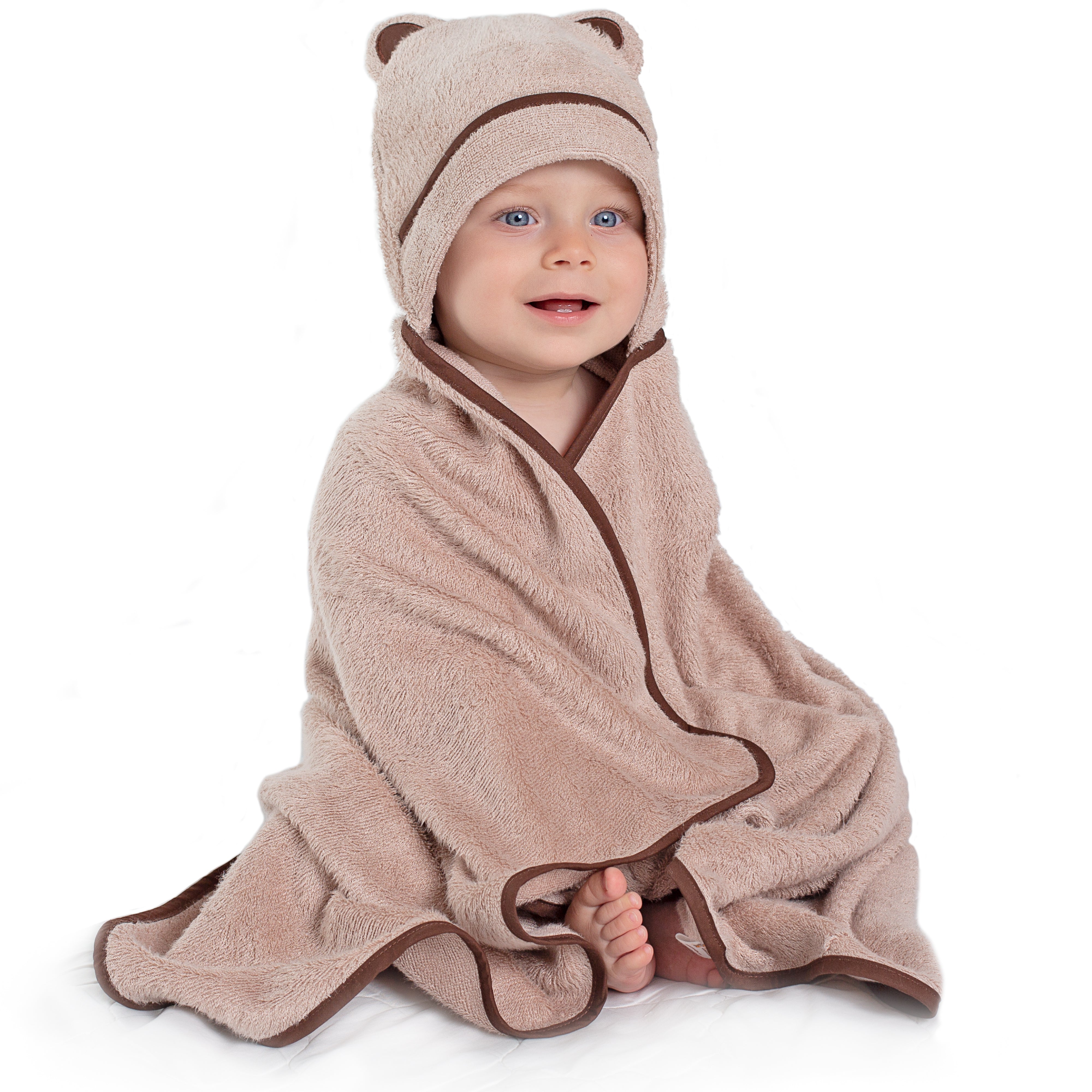 Premium Bamboo Baby Bath Towel (Beige)