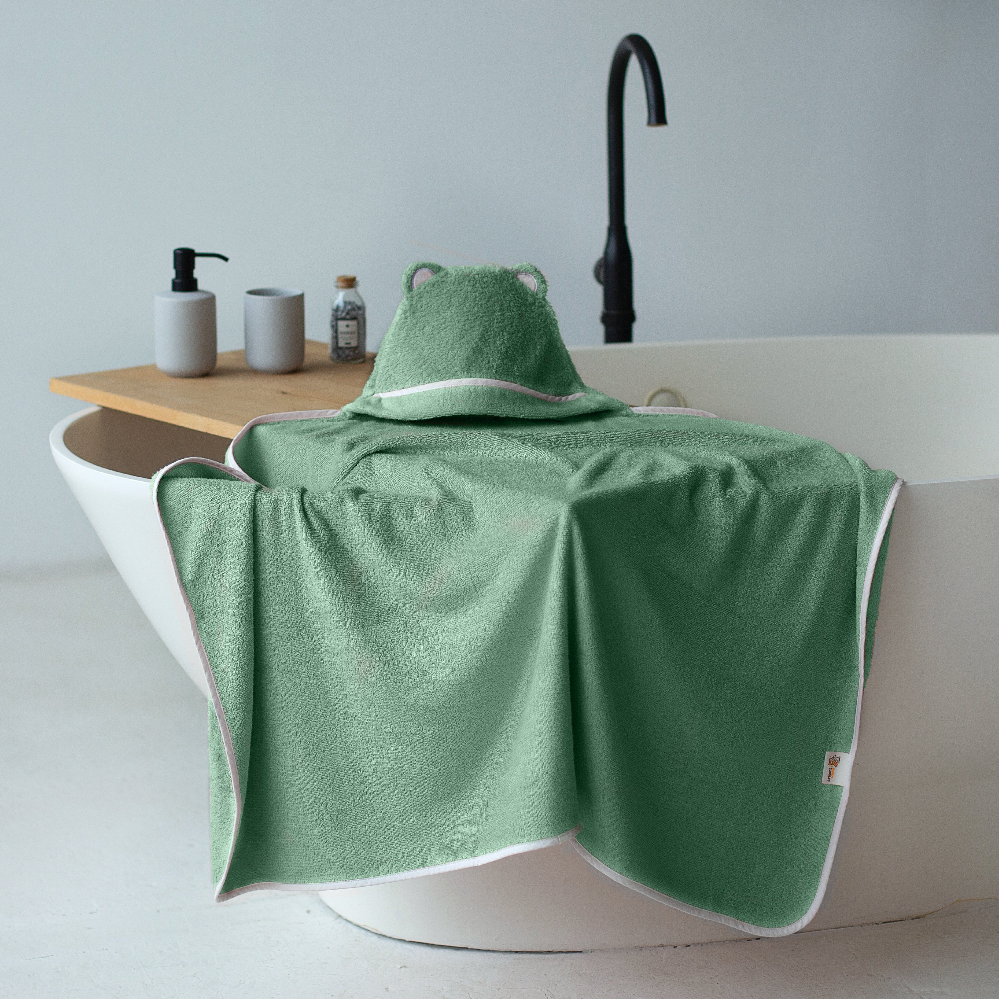 Premium Bamboo Baby Bath Towel (Green)