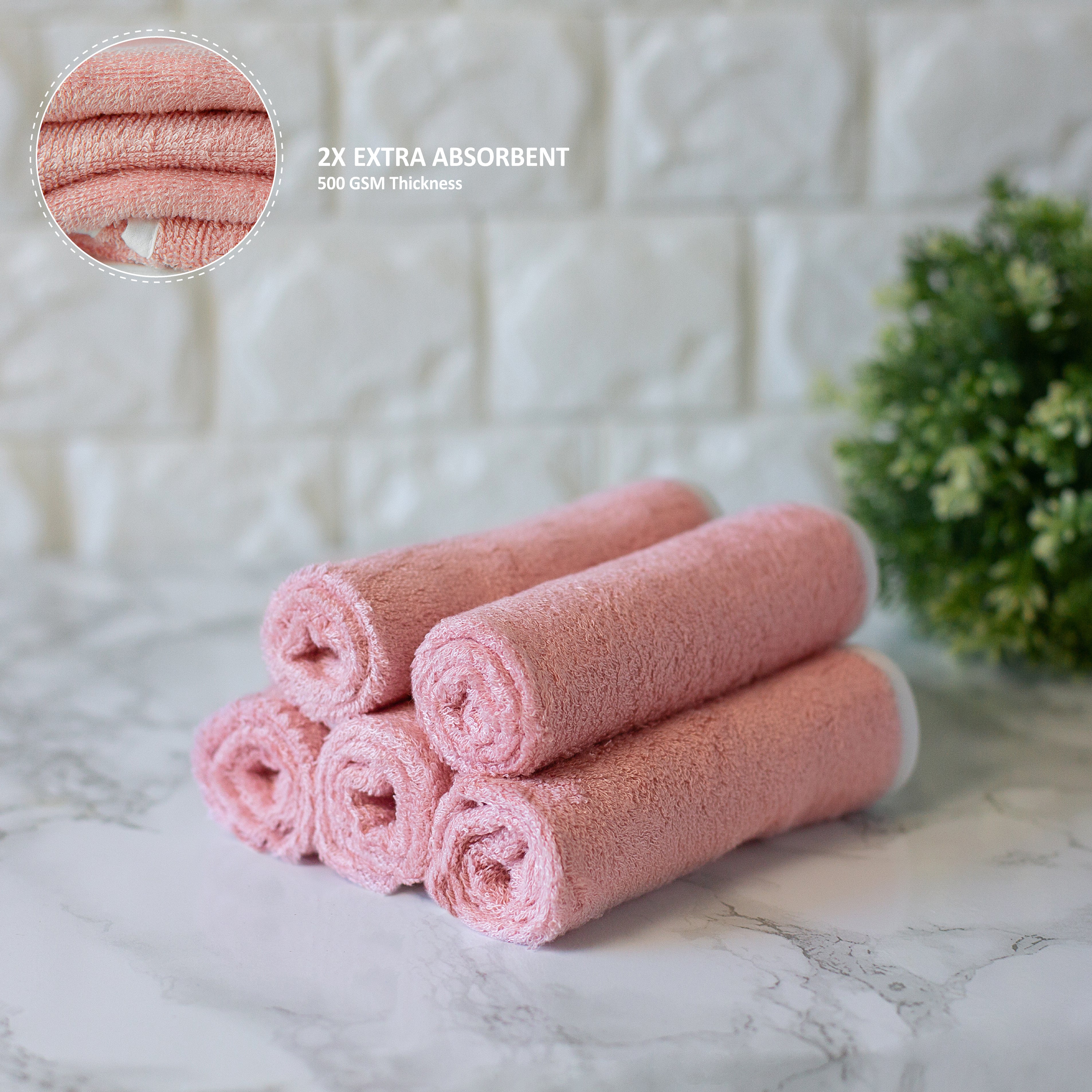 Soft Bamboo Baby Washcloths Set (Pink)