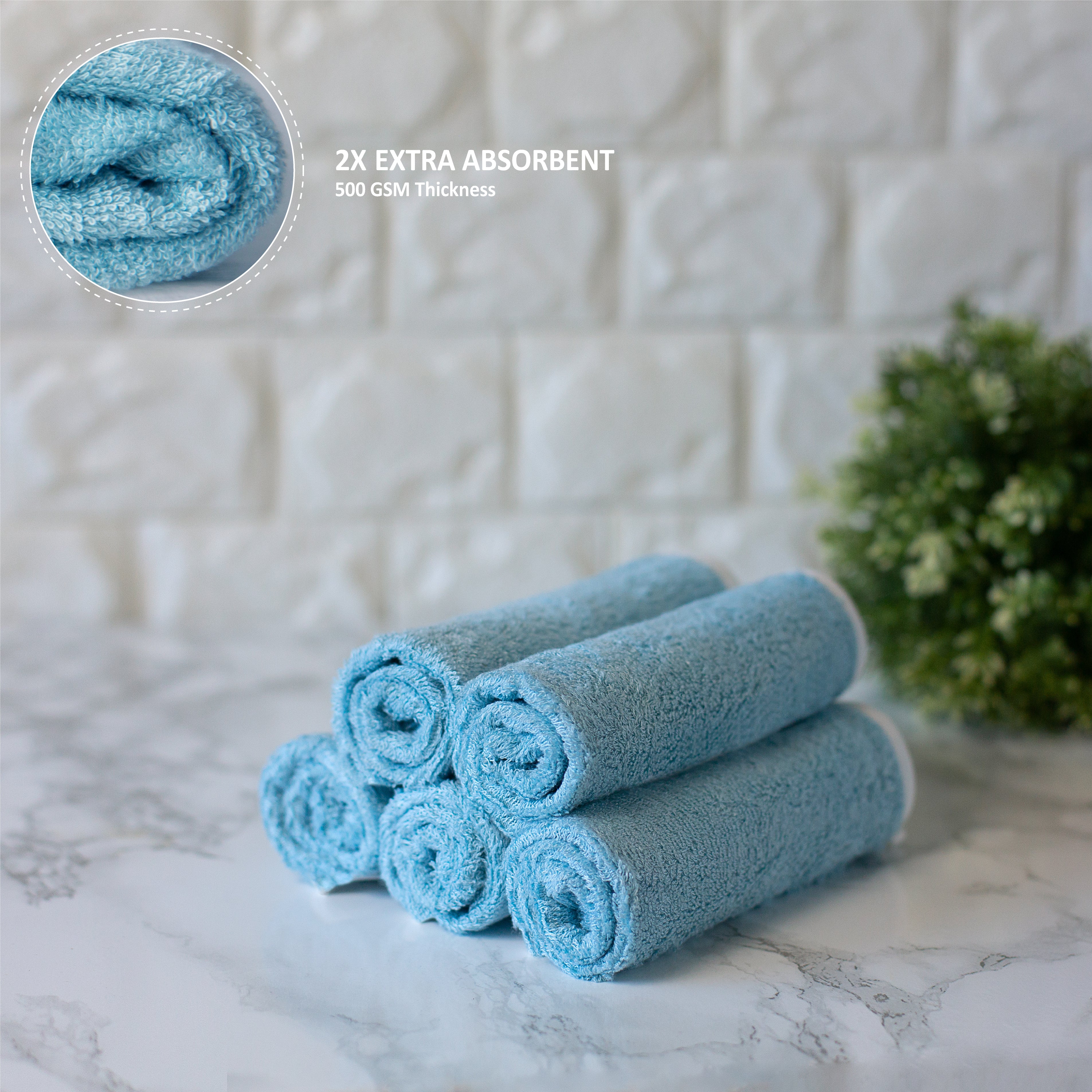 Soft Bamboo Baby Washcloths Set (Blue)