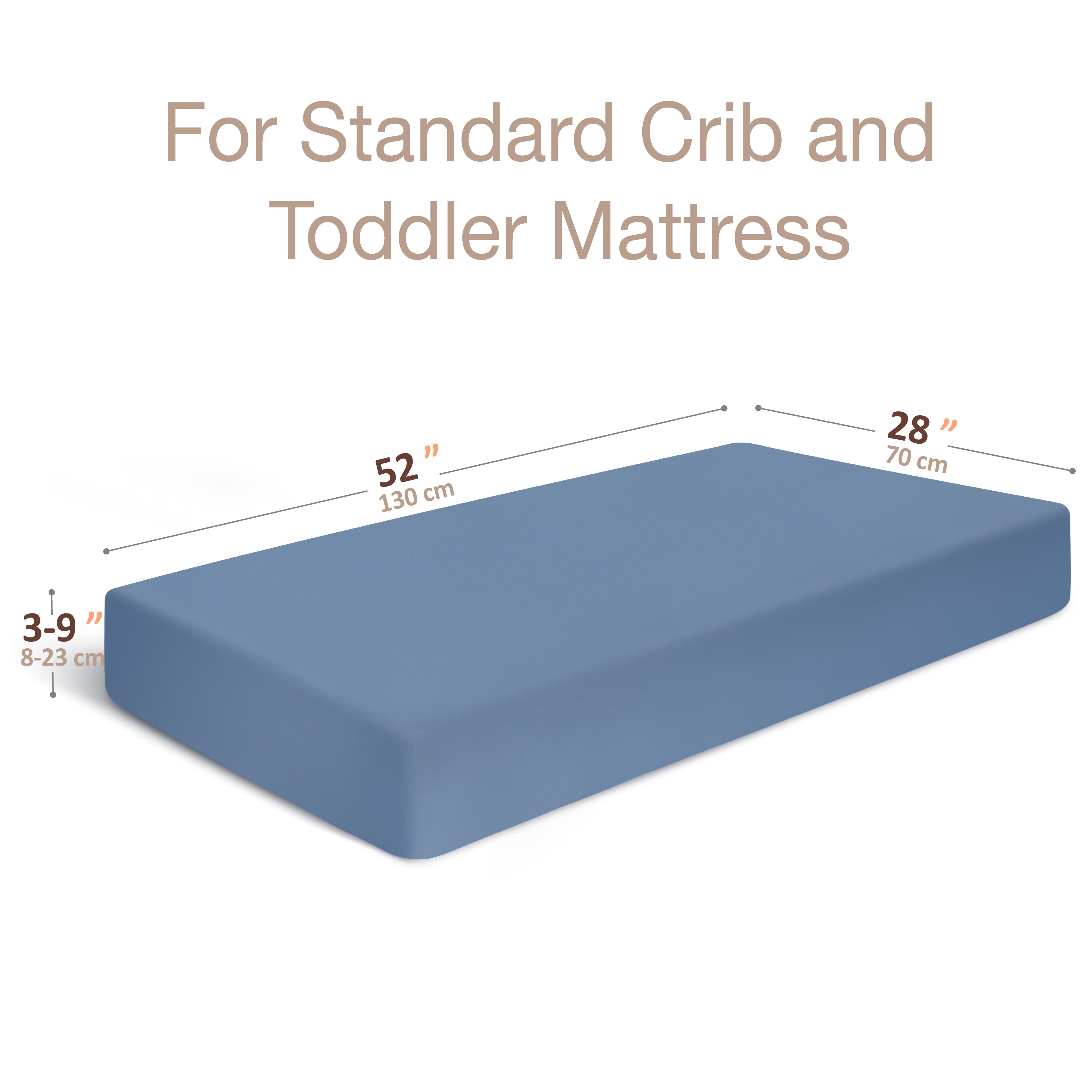 Organic Cotton Fitted Crib Sheets (2-pack) - 52" x 28" (Blue)