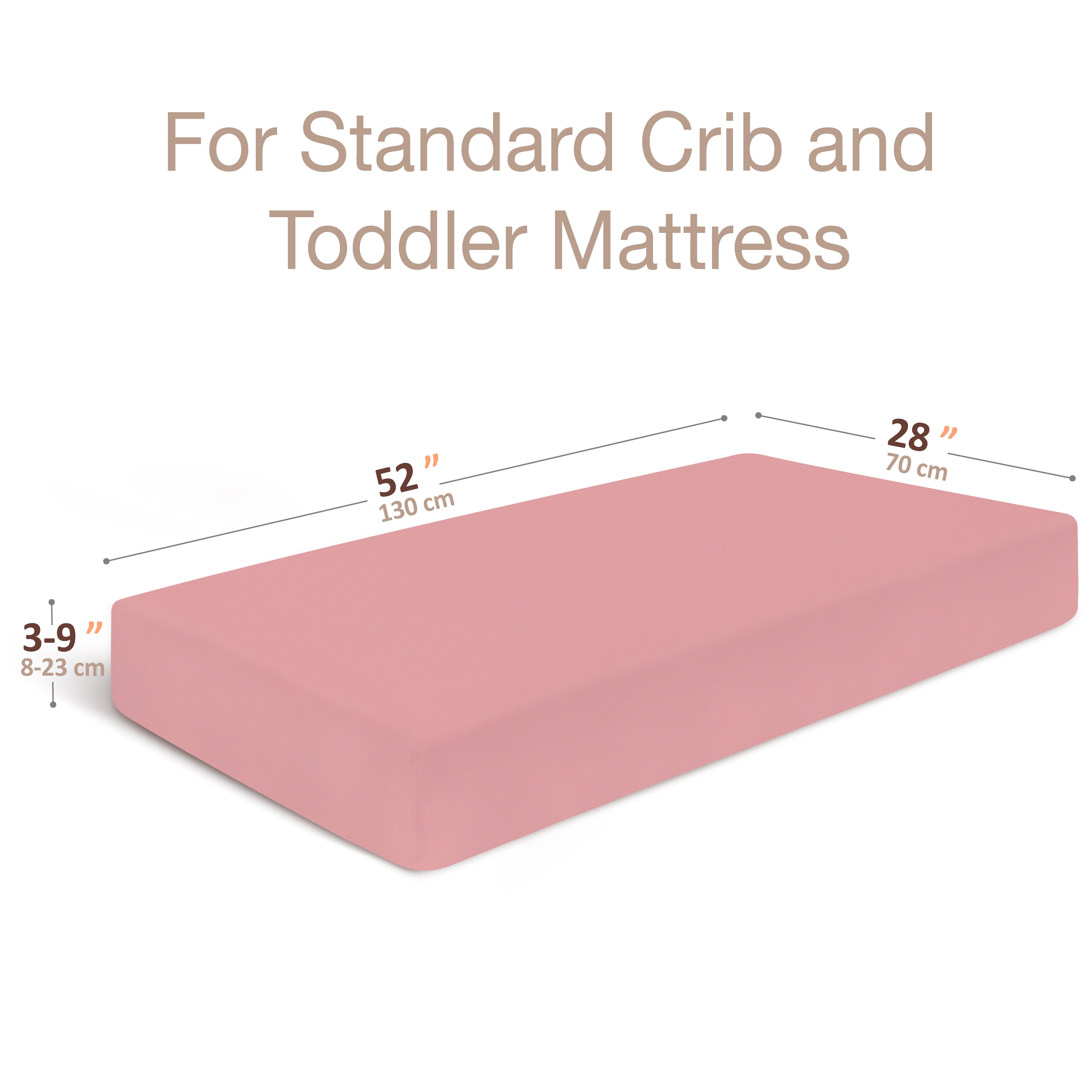 Organic Cotton Fitted Crib Sheets (2-pack) - 52" x 28" (Pink)