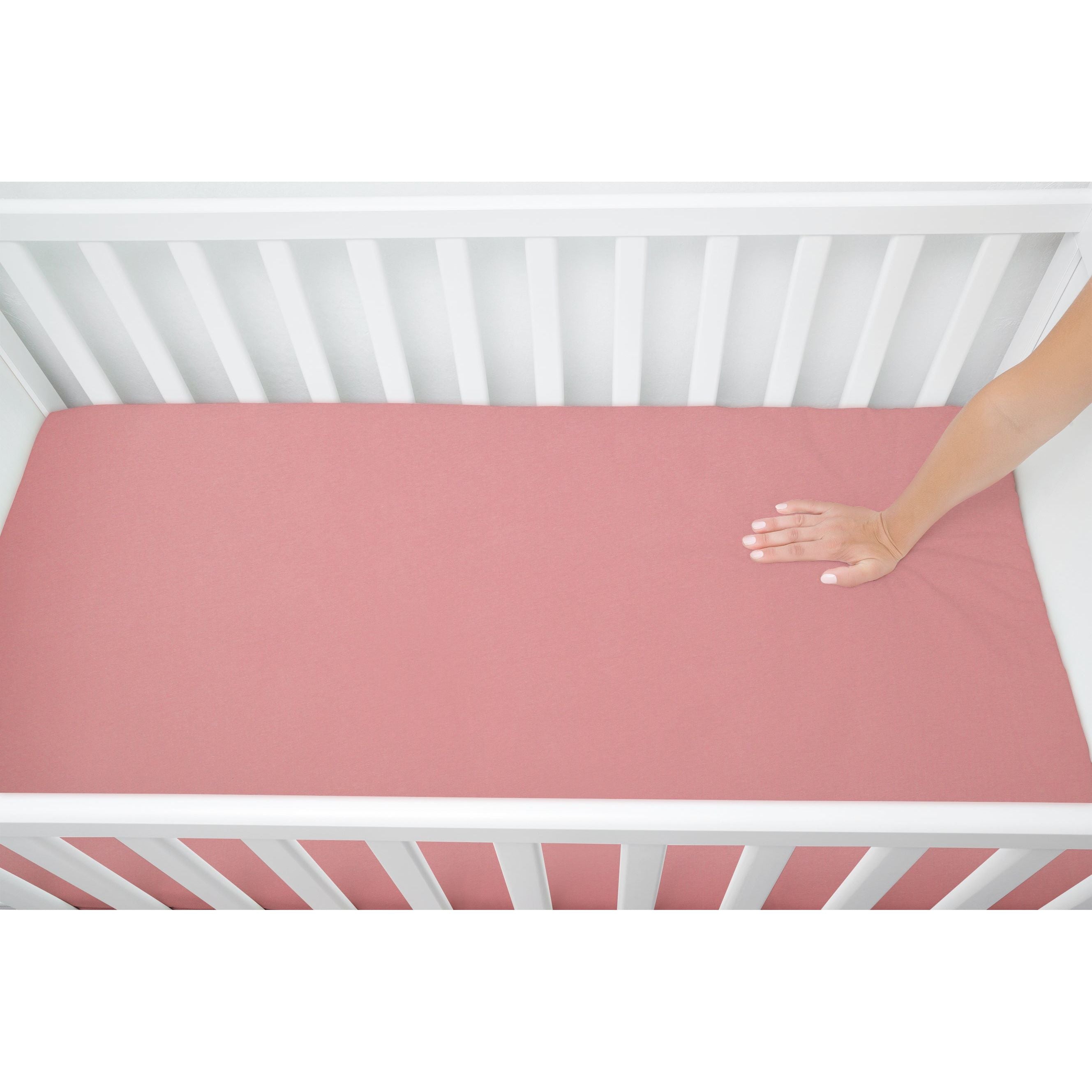 Organic Cotton Fitted Crib Sheets (2-pack) - 52" x 28" (Pink)