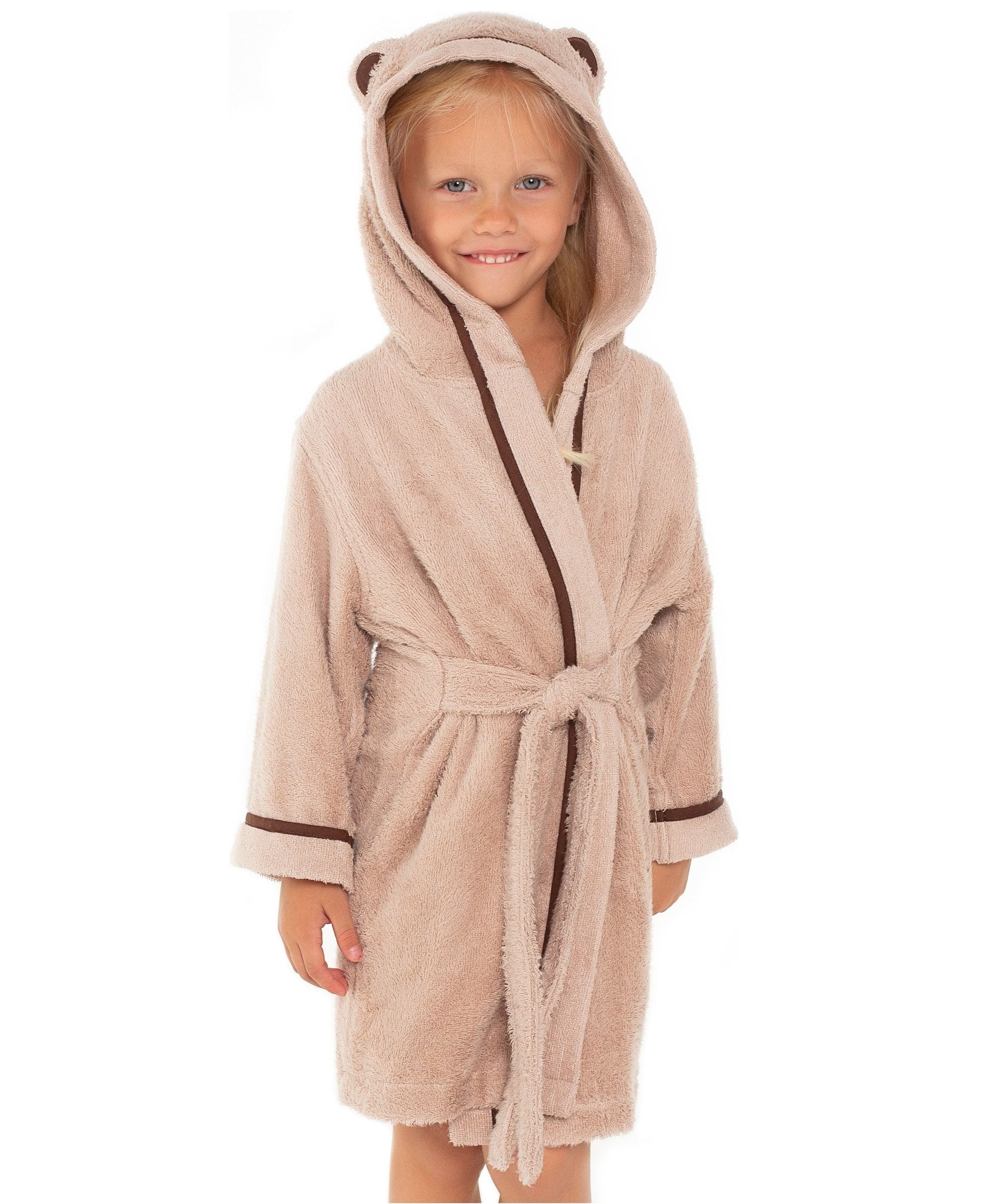 Premium Soft Bamboo Bathrobe for Baby, Toddler and Kid (Beige)