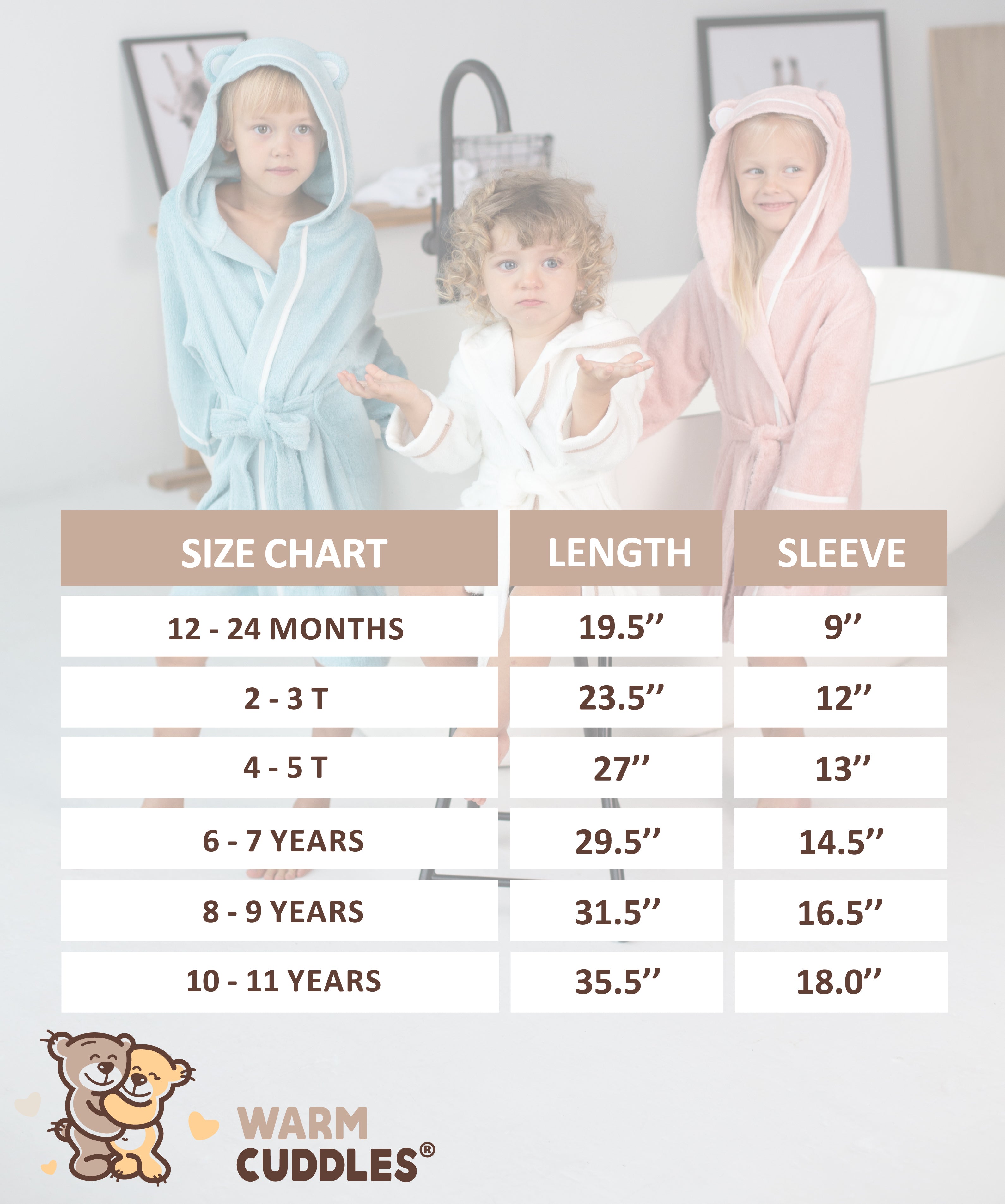 Premium Soft Bamboo Bathrobe for Baby, Toddler and Kid (Beige)