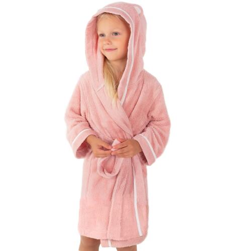 Premium Soft Bath Robe for Baby - Rayon from Organic Bamboo Baby Robe with Hood - Baby Girl Robe Baby Boy Robe Infant Robe - Pink, 12-24 Months