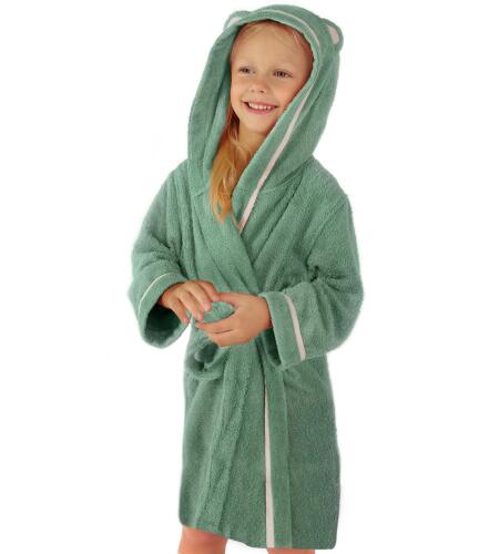 Premium Soft Bath Robe for Baby - Rayon from Organic Bamboo Baby Robe with Hood - Baby Girl Robe Baby Boy Robe Infant Robe - Green, 12-24 Months